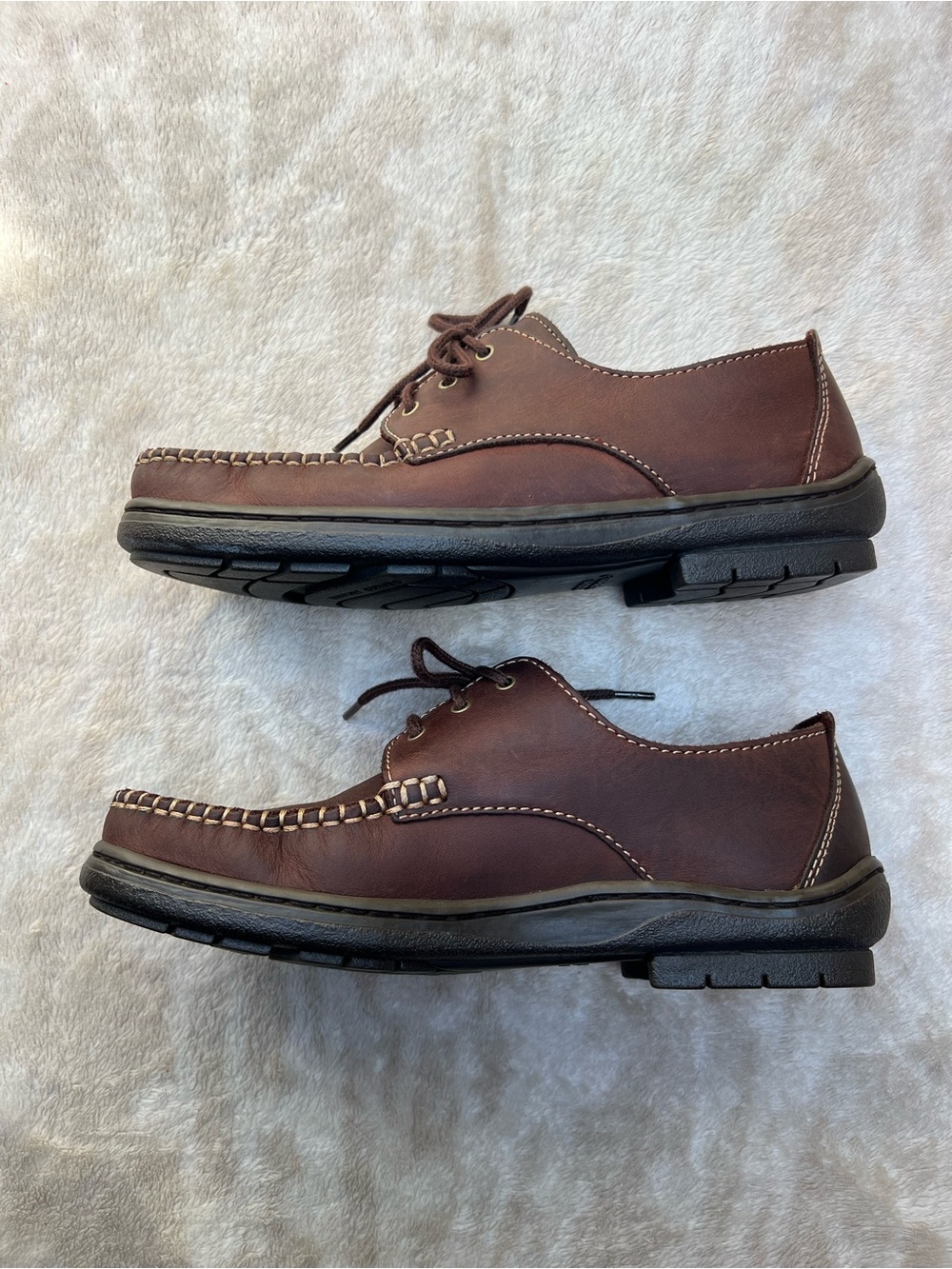 Hush Puppies Brown Genuine Leather Lace-Up Casual Oxford Shoes View 4